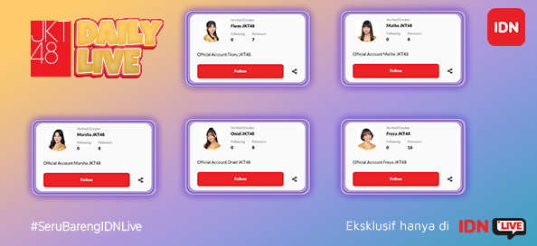image event 56 Akun Member JKT48 Di IDN App, Buruan Follow!