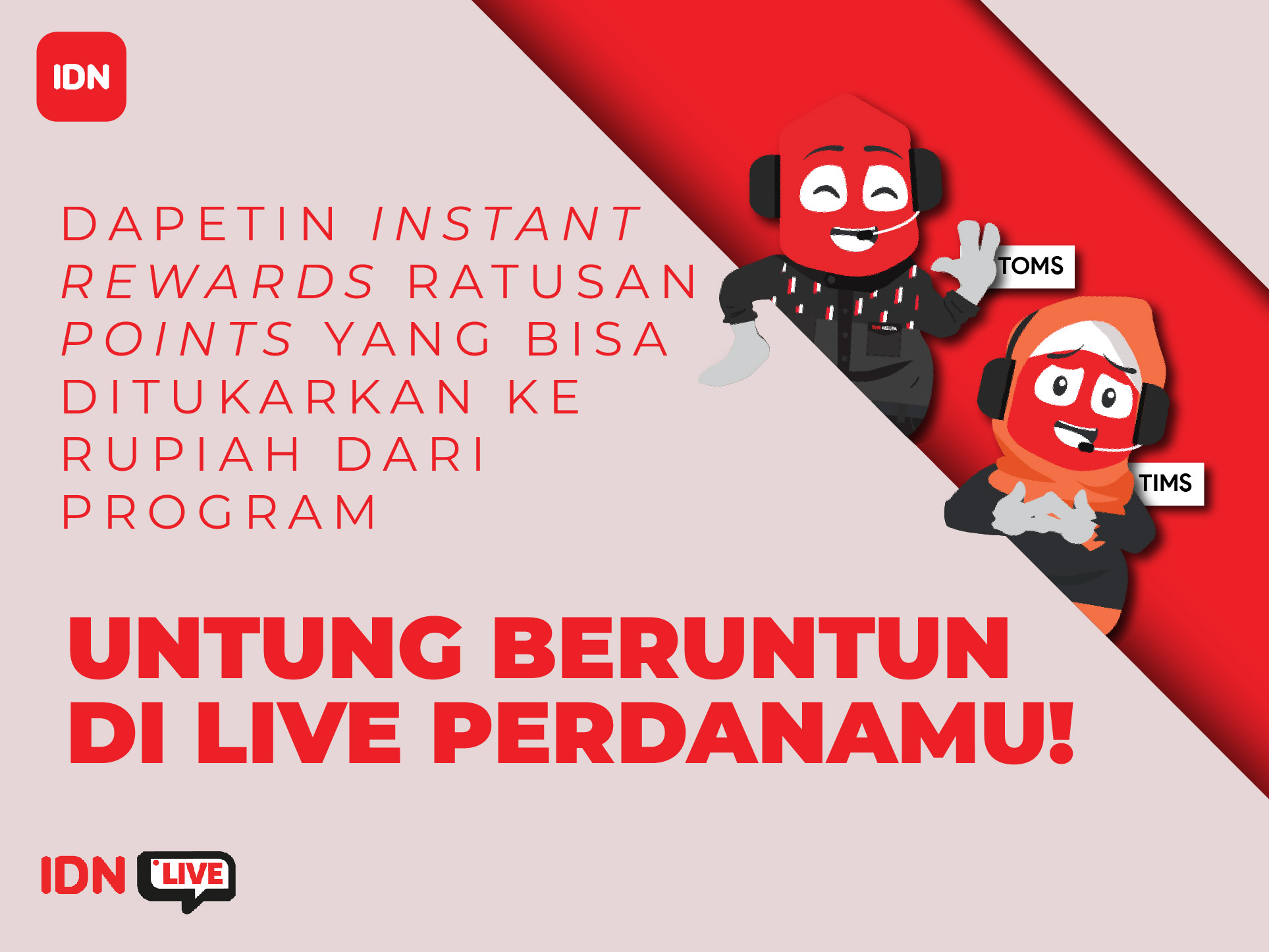 IDN Live siap memberikan bonus kepada para streamer-nya, nih!