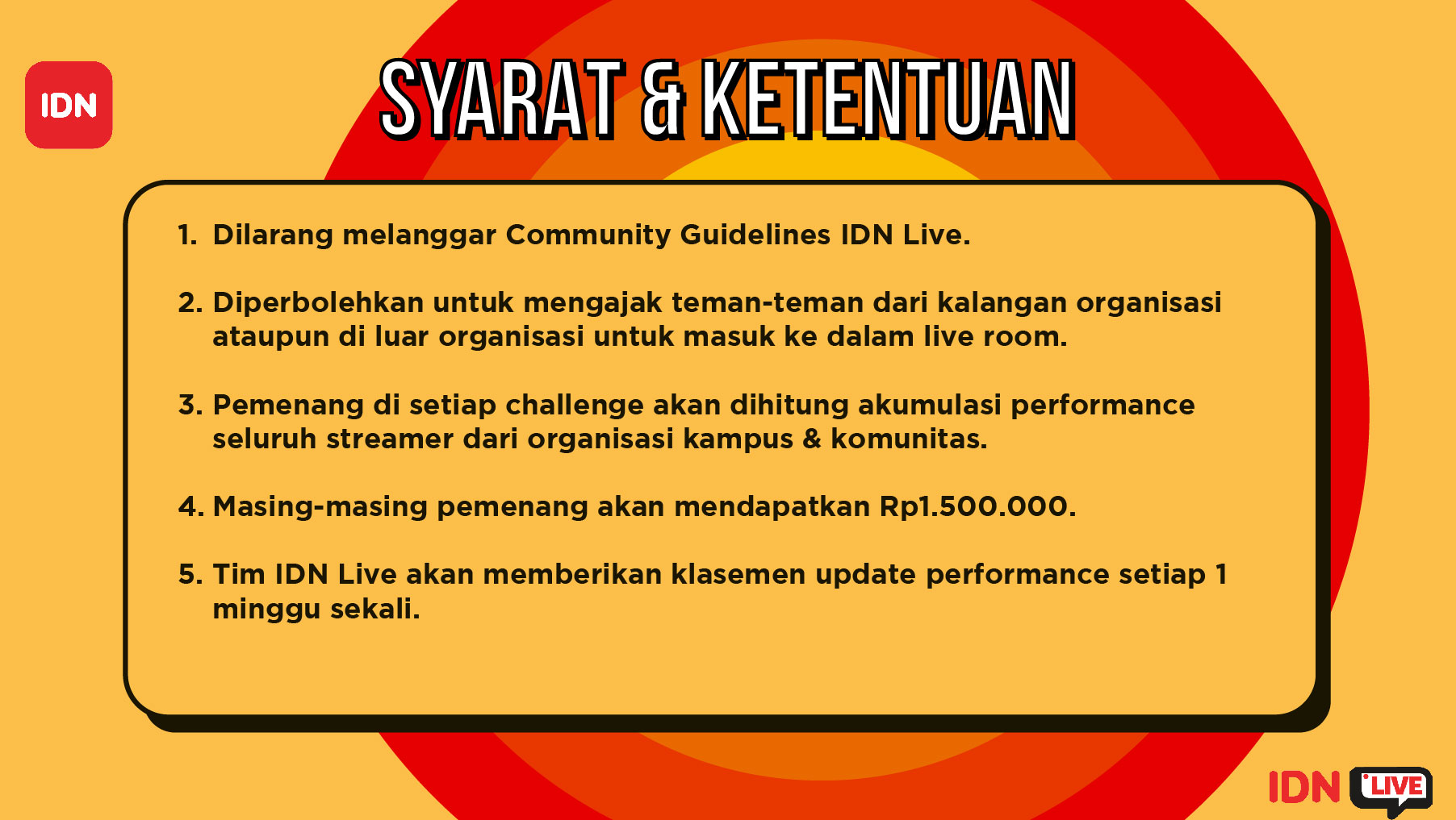 Syarat & ketentuan dari program Top Campus & Community Club