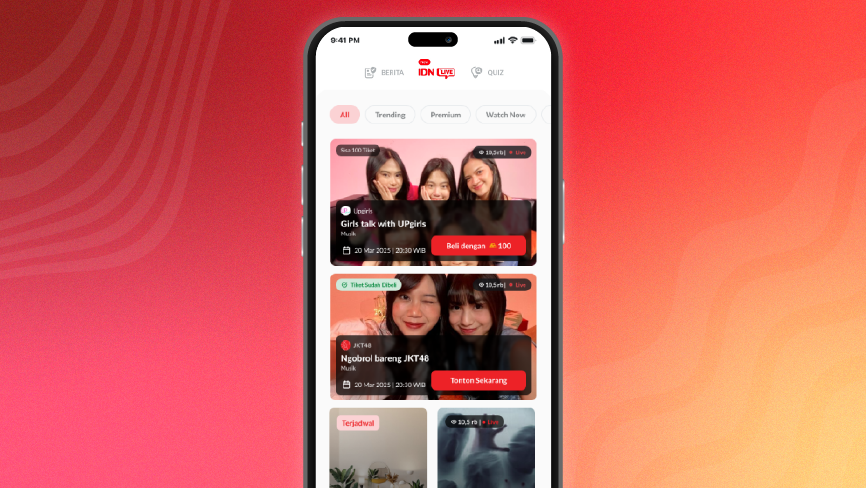 Nonton live streaming eksklusif di IDN App