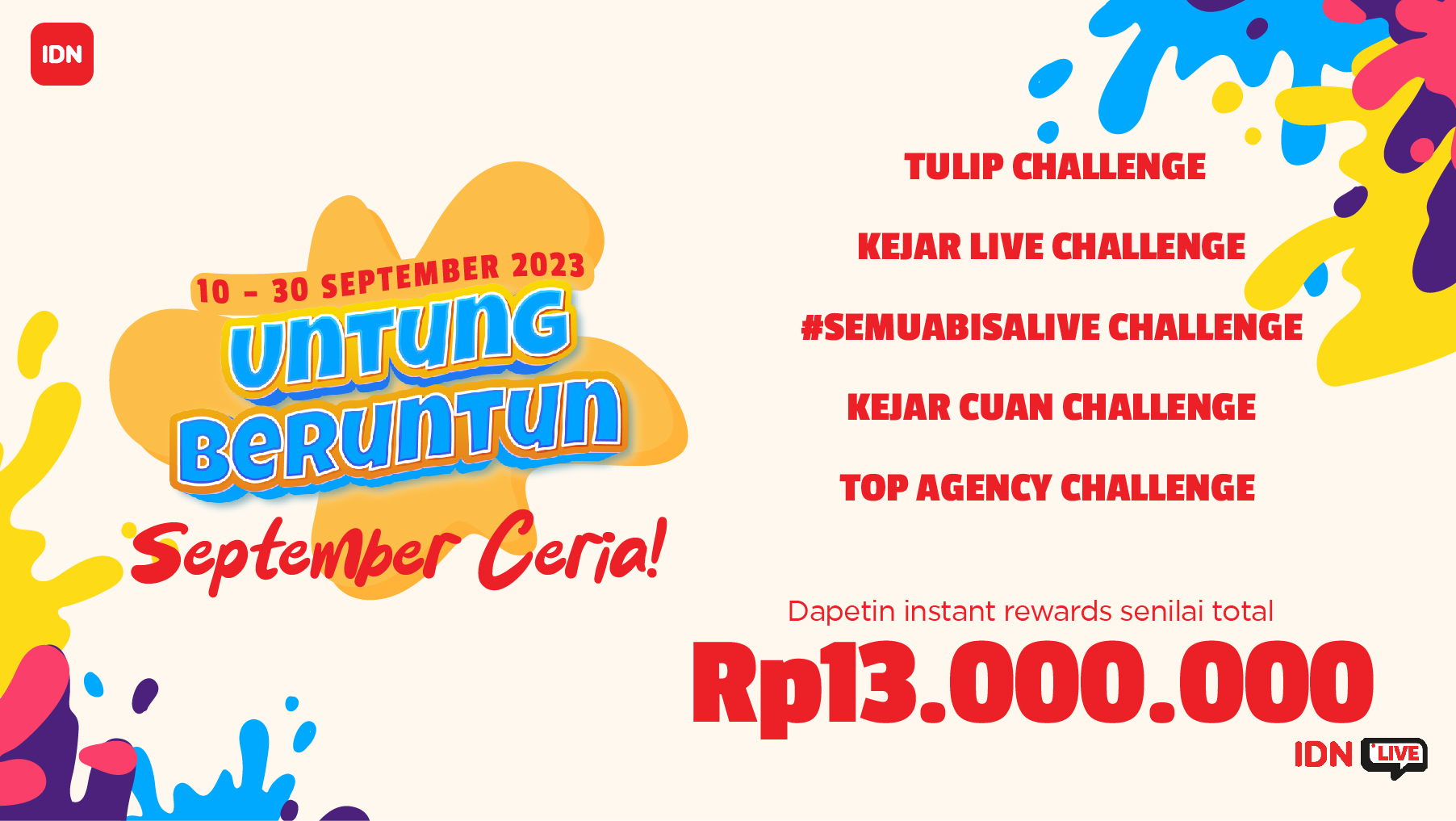 Untung Beruntun September hadir dengan 5 challenge seru